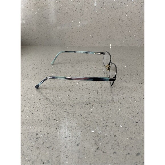 COLE HAAN CH1022 II Eyeglasses Frames ONLY 53-16-135 Black/Blue Teal Marble - Picture 7 of 8